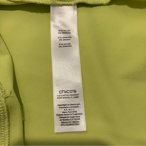 Chico's Zenergy Collared Pullover 3/4 Sleeve Green Golf Polo Shirt, 3, XL - Picture 11 of 12